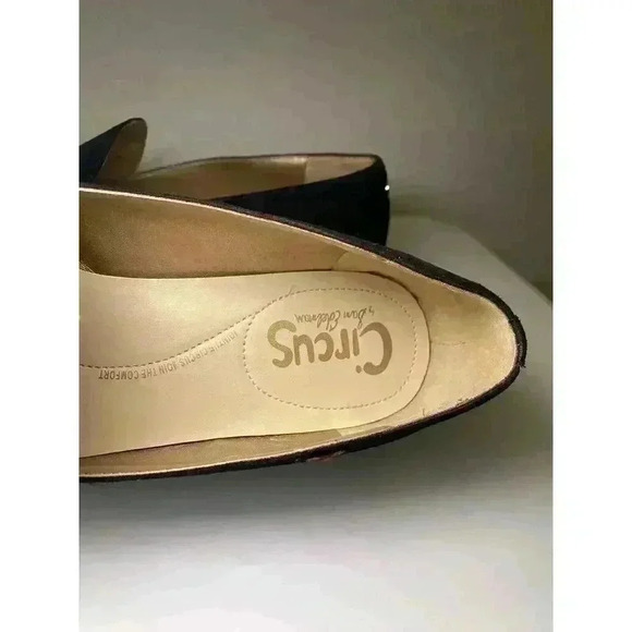 Circus By Sam Edelman Loafers Harlem-1 Black Sz 9 Faux Suede Embroidered Flowers - Picture 7 of 14